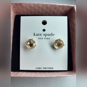 Kate Spade New York Cubic Zirconia  Round Stud Earrings Gold